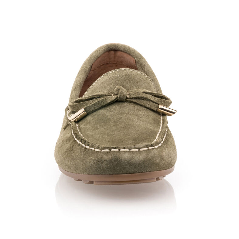 Grüne Damen-Loafer/Bootsschuhe
