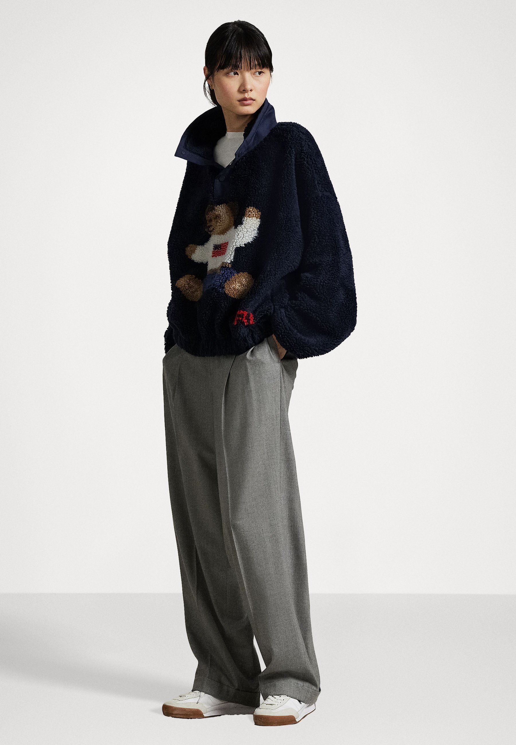 Polo Ralph Lauren POLO BEAR HIGH PILE FLEECE MOCKNECK - Maglione in pile - blu navy