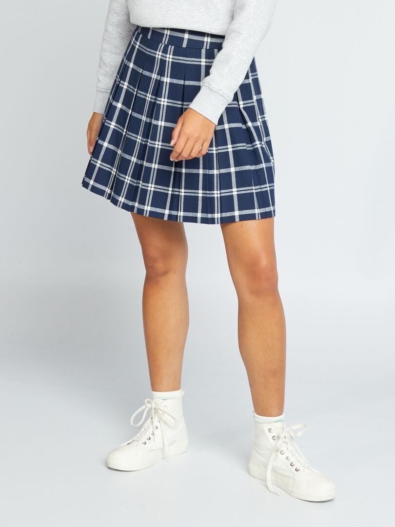 Geplooide rok - BLAUW