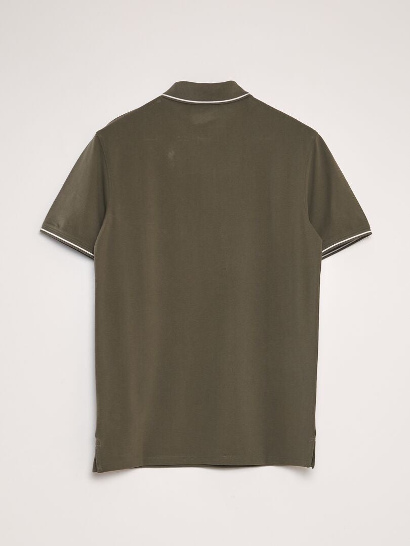 Poloshirt van katoenpiqué - KHAKI