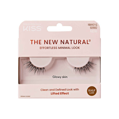 Kiss The New Natural Glowy Skin Half Lash Lösögonfransar - Naturlig Lifted Effekt - 1 par