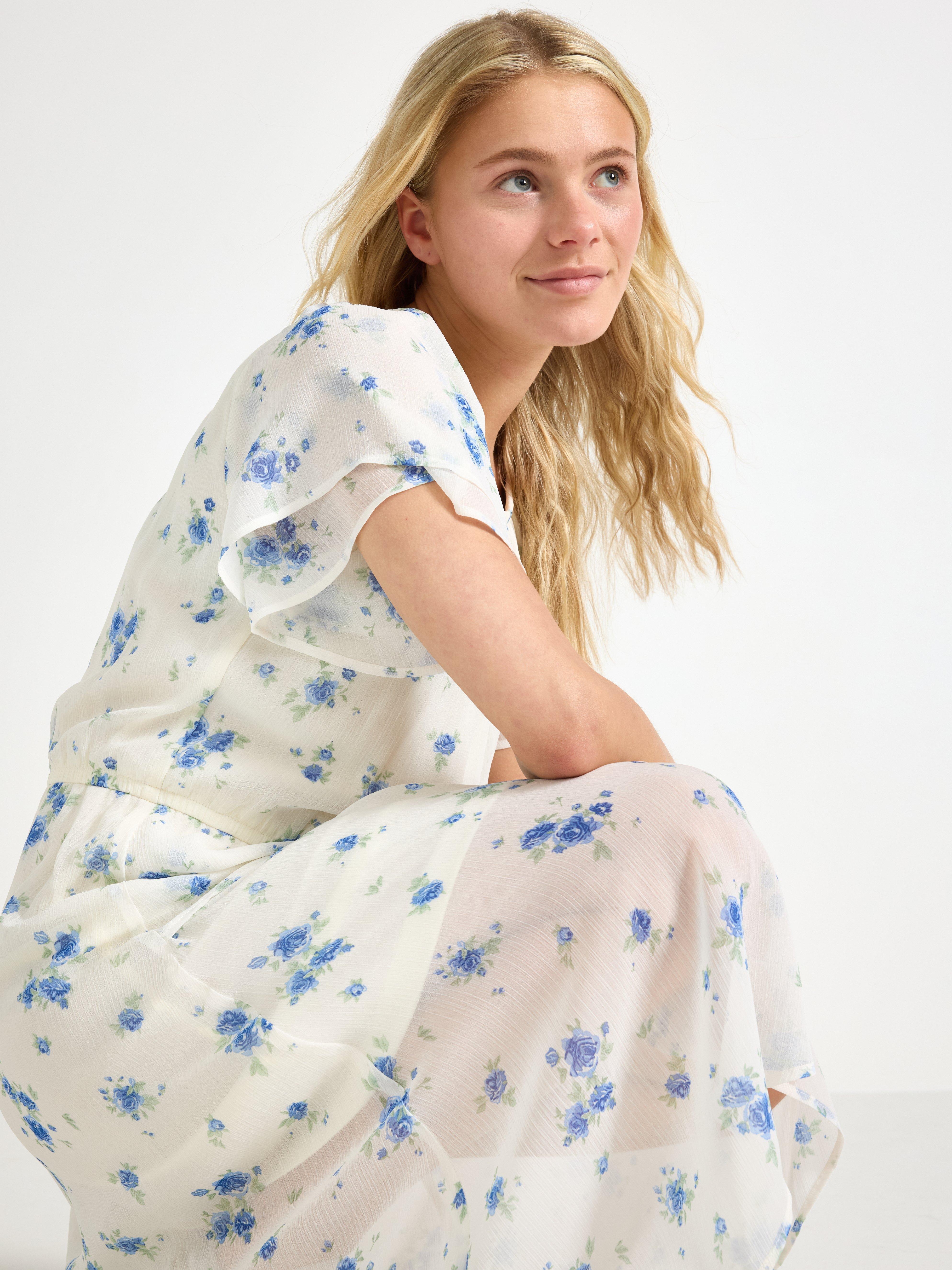 Rochie din șifon Off White
