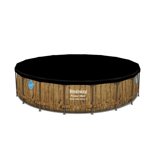 Piscine hors sol tubulaire Bestway Power Steel, design bois, 549 x 122 cm
