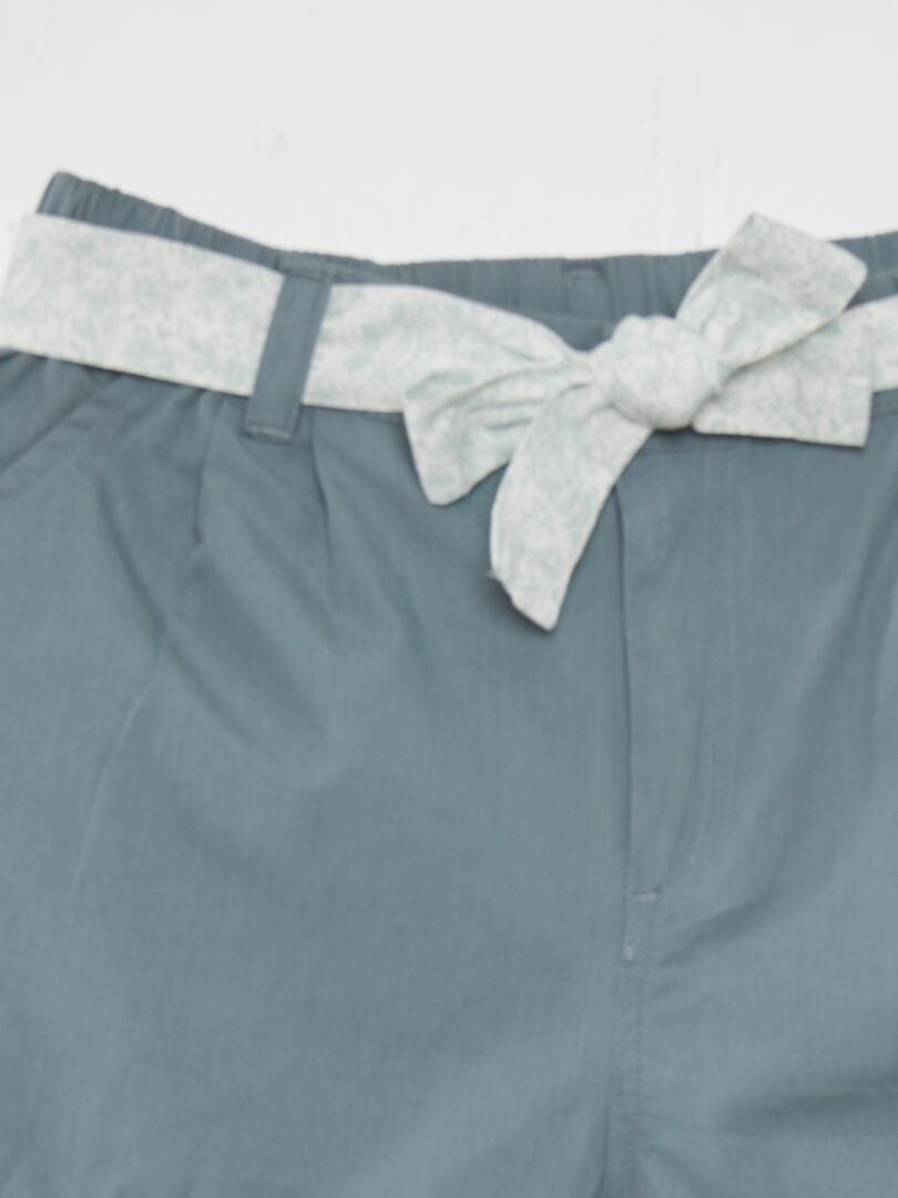 Effen katoenen shorts - WIT