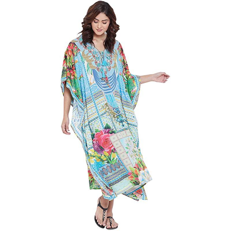 Robe maxi imprimée numérique pour femme, tenue de villégiature