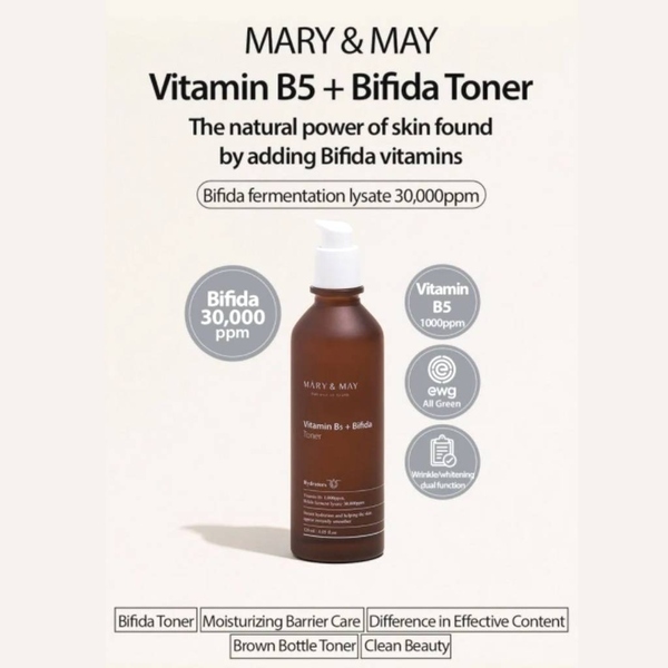 Mary & May Vitamín B5 + Bifido pleťové tonikum 120ml