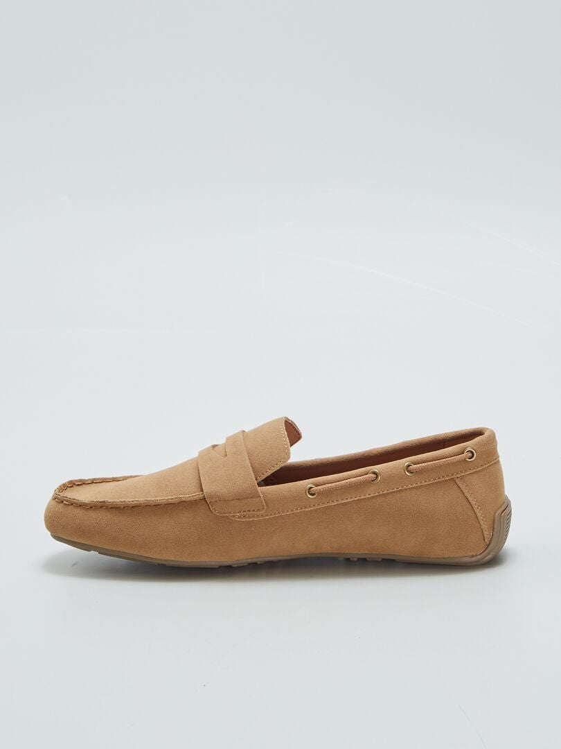 Imitatie suède loafers - BRUIN