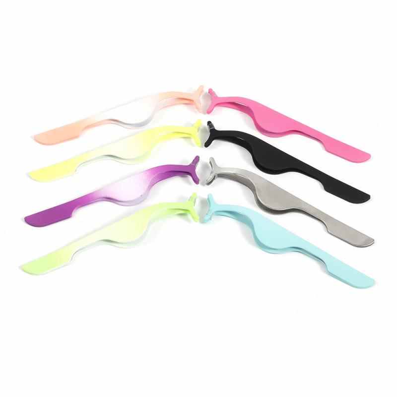 Rostfritt stål lösögonfransförlängning böjare lösögonfransar ögonfranspincett applikatorklämma klämma ögon smink skönhetsverktyg
