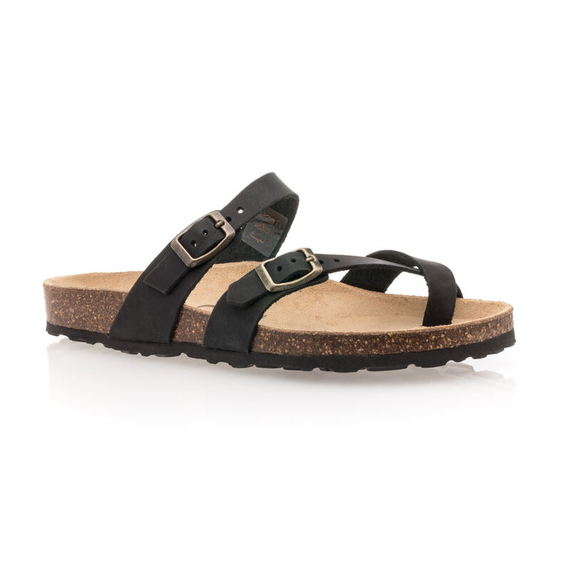 Schwarze Damensandalen / Zehenfreie Schuhe