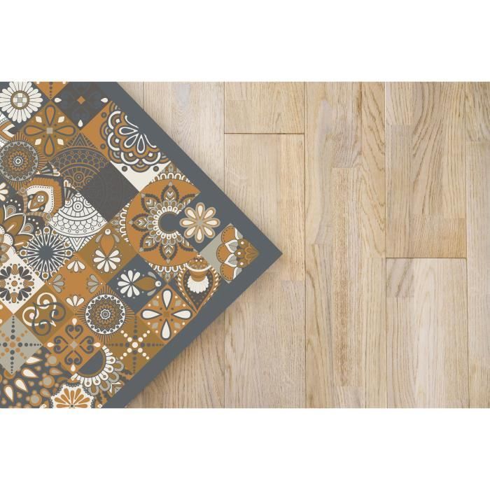 Vinyl Rug - Panorama - Cement Tiles - Orange - 60x200 cm - Durable and Economical