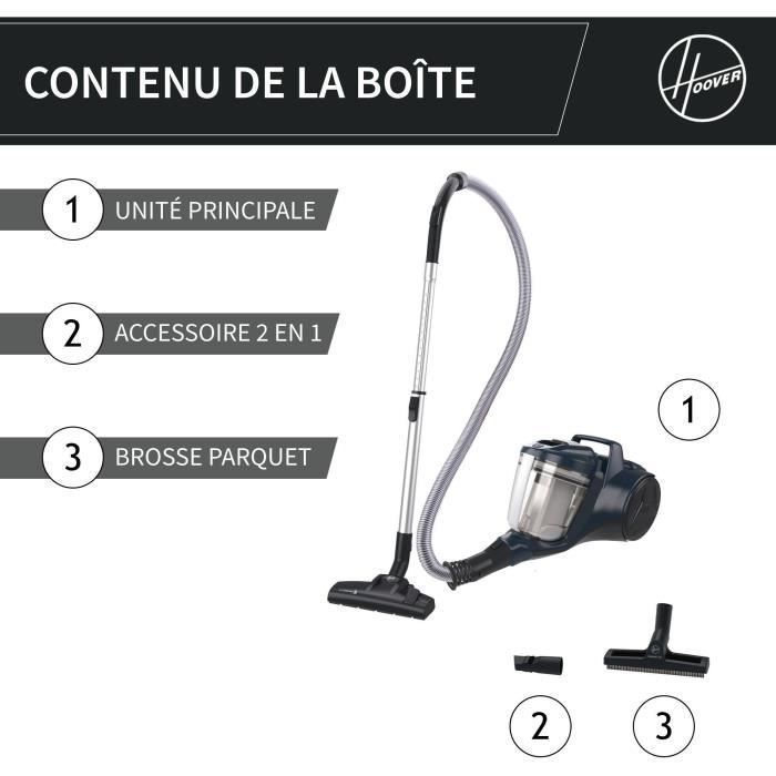 Bagless canister vacuum cleaner - HOOVER - HP110HM - 700 W - 78 dBA - 2 L - Blue