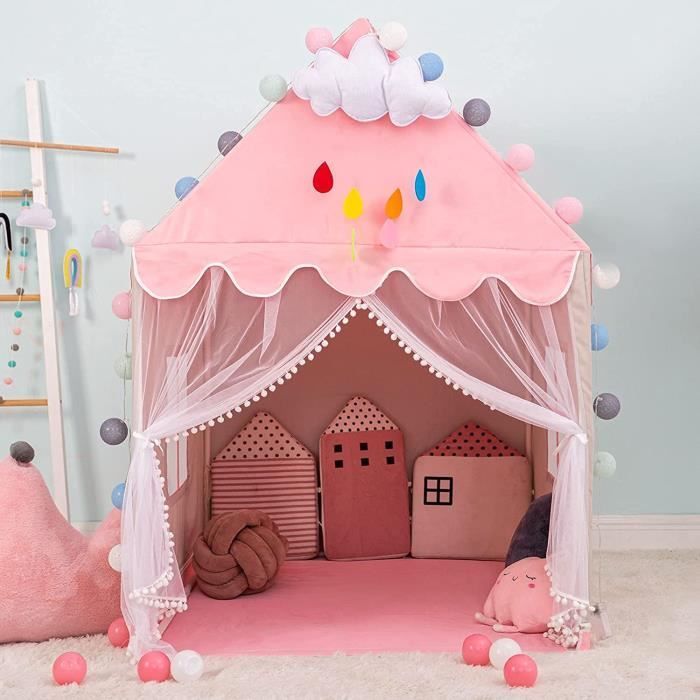 Tienda de juegos grande con forma de castillo de princesa rosa de FREOSEN para niñas