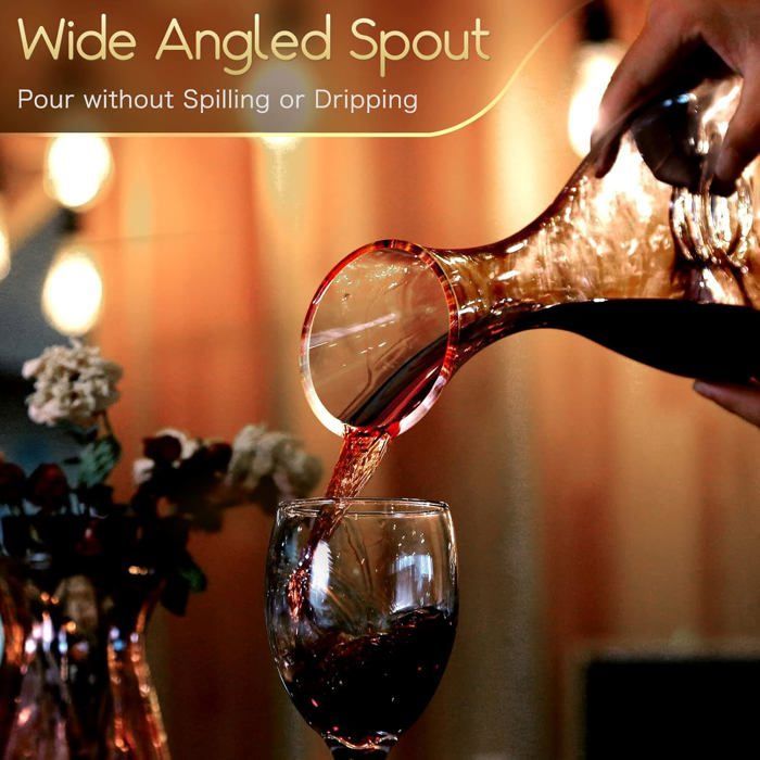Carafe à vin avec bouchon, 1 L, sans plomb, ensemble de décanteurs à vin rouge