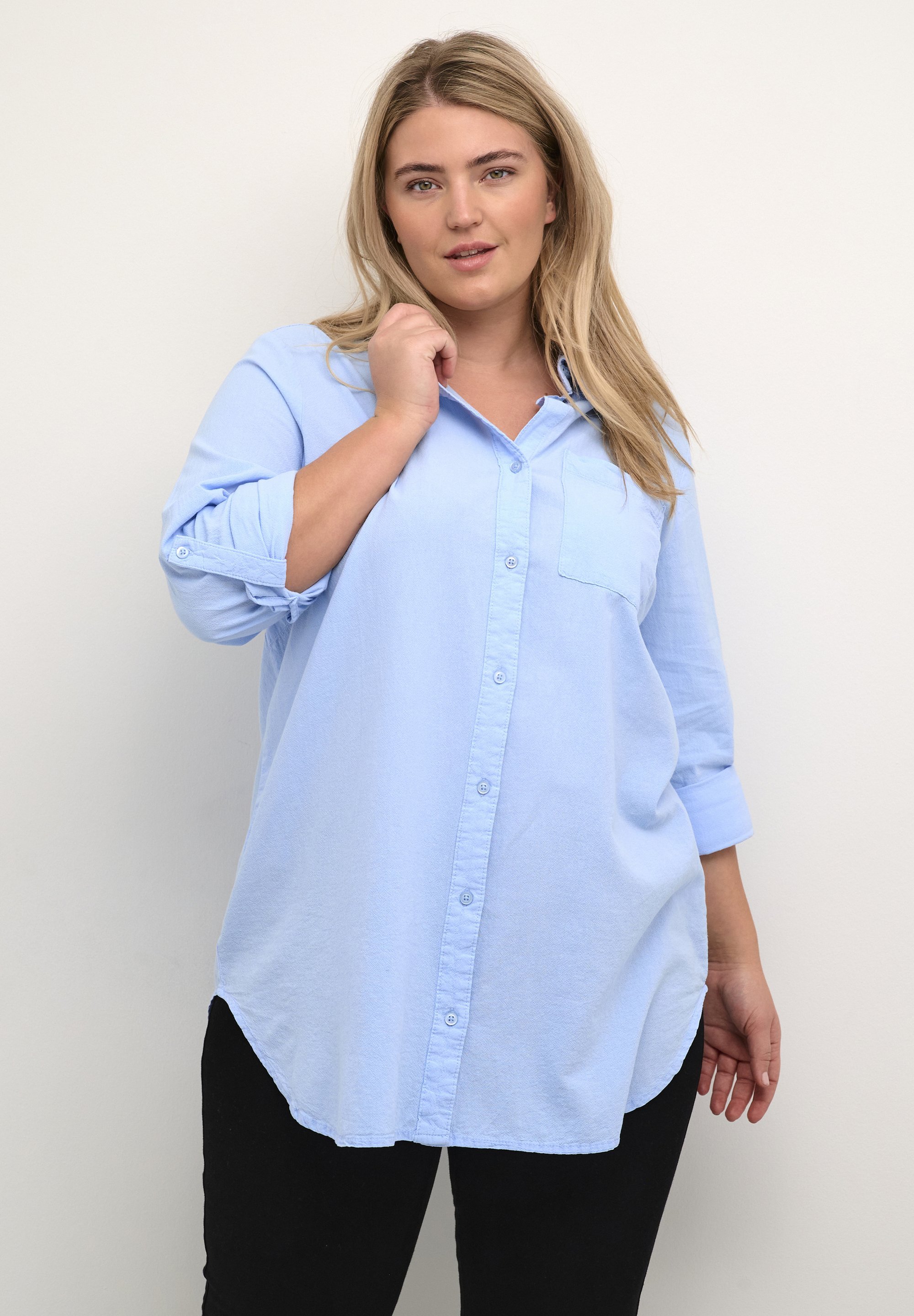 Kaffe Curve Button-down blouse - windsurfer