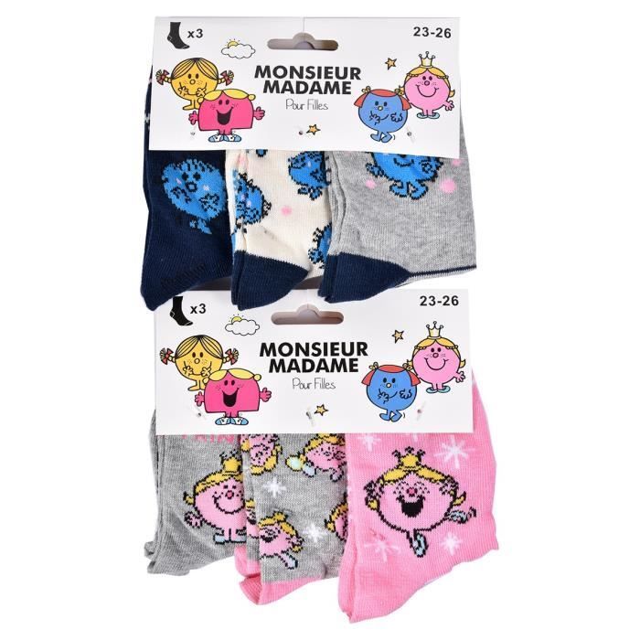 Chaussettes Fille - OZABI - MONSIEUR MADAME - Pack de 9 - Rose