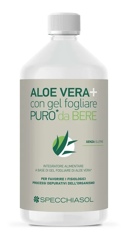 SPECCHIASOL Specchiasol Aloe Vera+ Jus Pur, complément alimentaire apaisant et émollient 1000 ml