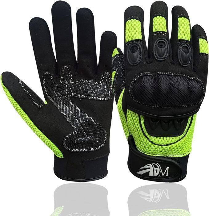 Mănuși de motocicletă ADM pentru bărbați, omologate CE, vară/mijloc de sezon, antiderapante, respirabile, fluorescente, mărimi S, M, L, XL, XXL