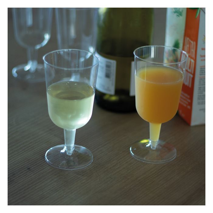 Verres à vin plastique transparent réutilisable 20 cL par 50
