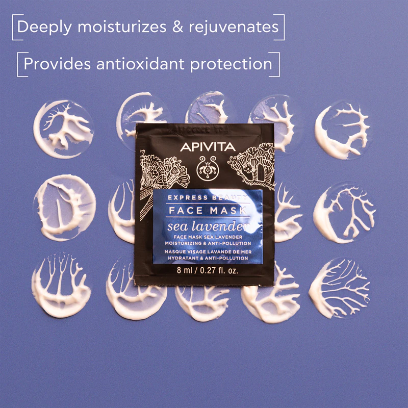Apivita Express Beauty Feuchtigkeitsspendende Gesichtsmaske Meereslavendel Feuchtigkeitsspendende Gesichtsmaske