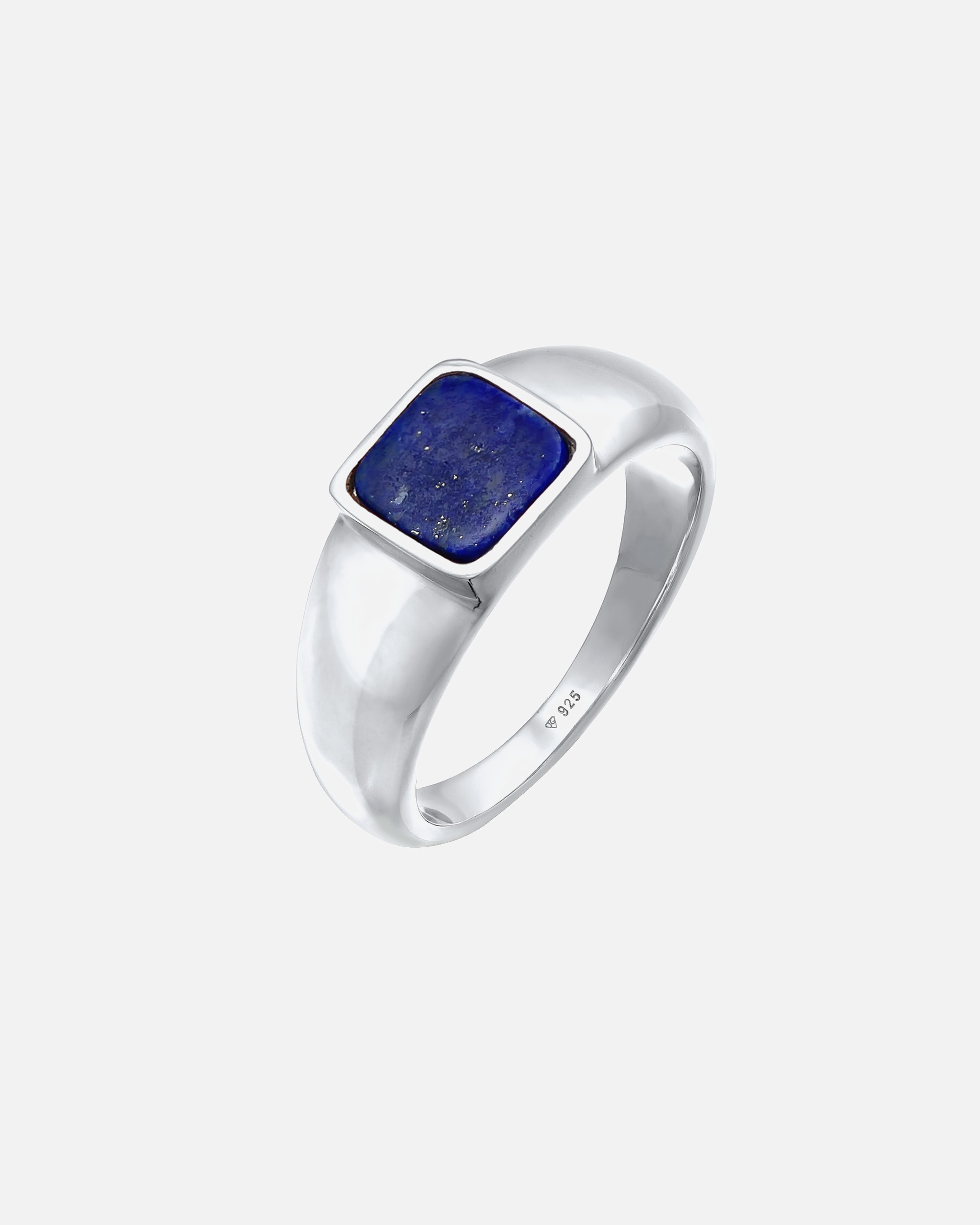 KUZZOI Bague Signet Homme Carré Basic Robust Blue avec Sodalite en Argent Sterling 925