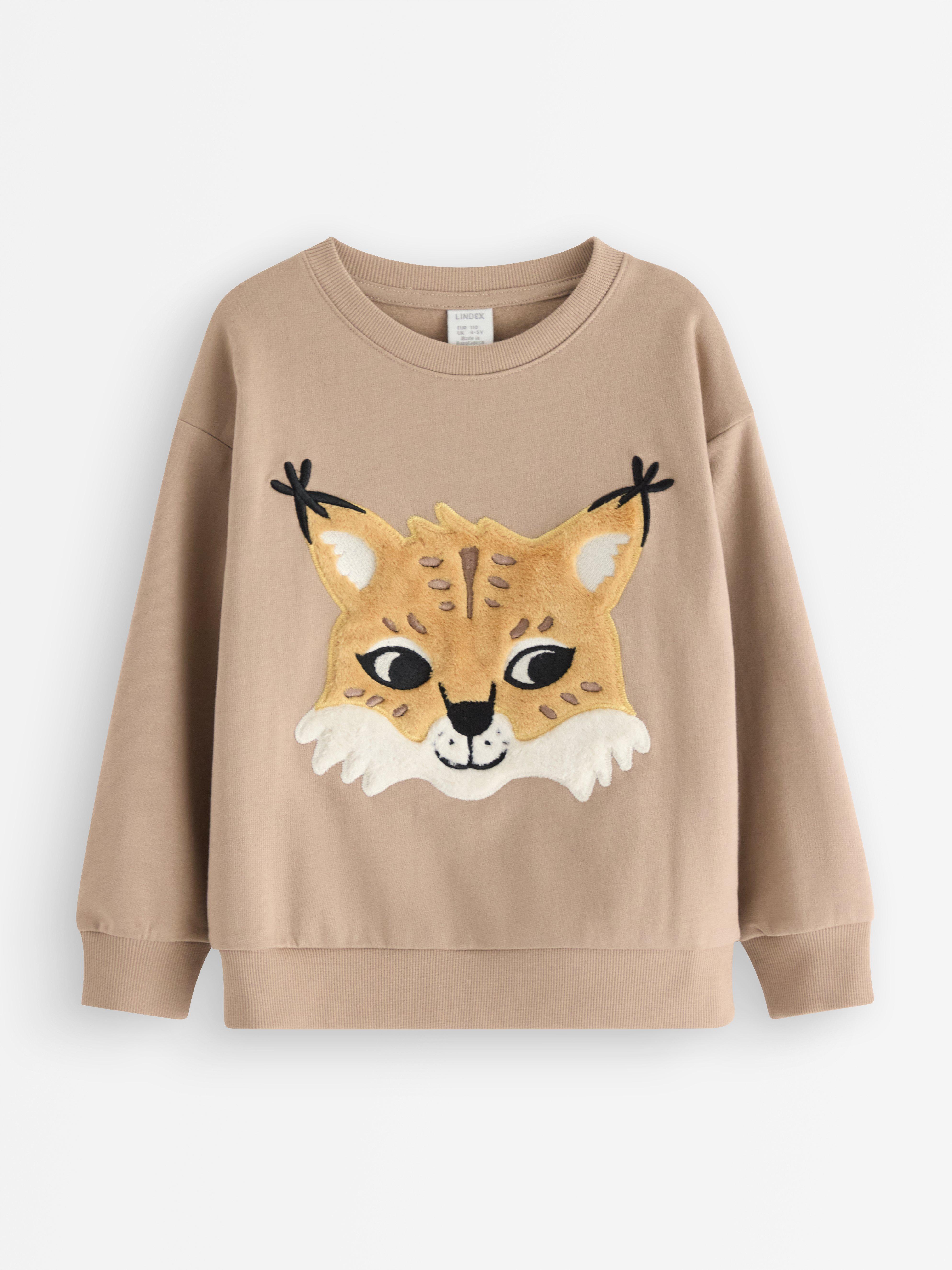 Genser med applikasjon Dusty Beige