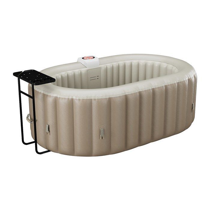 SPA hinchable ovalado para 2 personas - 190 x 120 x 65 cm - 90 boquillas de aire - Color topo y beige - B-LUCKY II