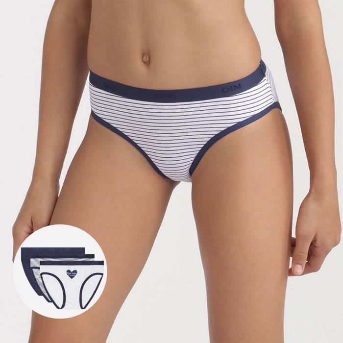 Braguitas para niñas - DIM - The Pockets - Paquete de 3 - Algodón elástico - Estampados coloridos