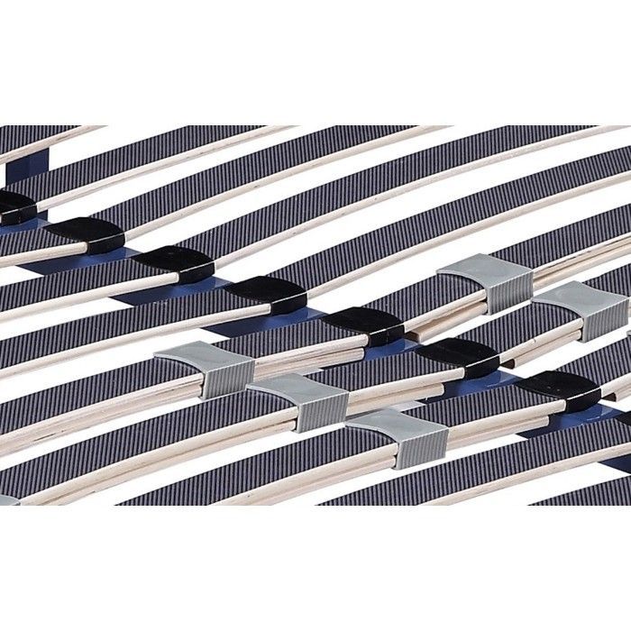 Base de cama de metal negro de 120x190 cm con listones reforzados y soporte ajustable - MARION SLATTED FRAME