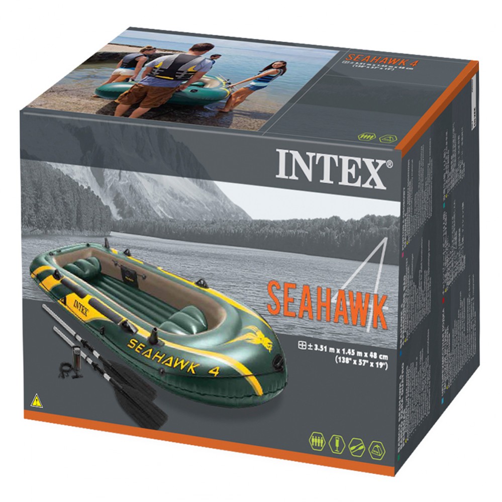 Inflatable Boat with Oars intex Seahawk 4
