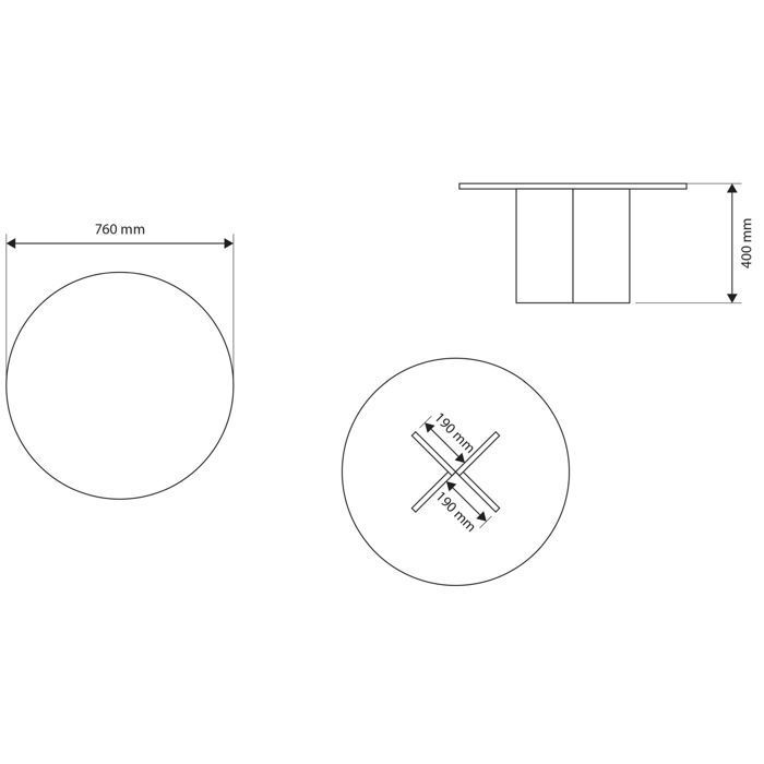 Ronde salontafel - OVO - 76x76 - Lindberg Ash-Oak kleur