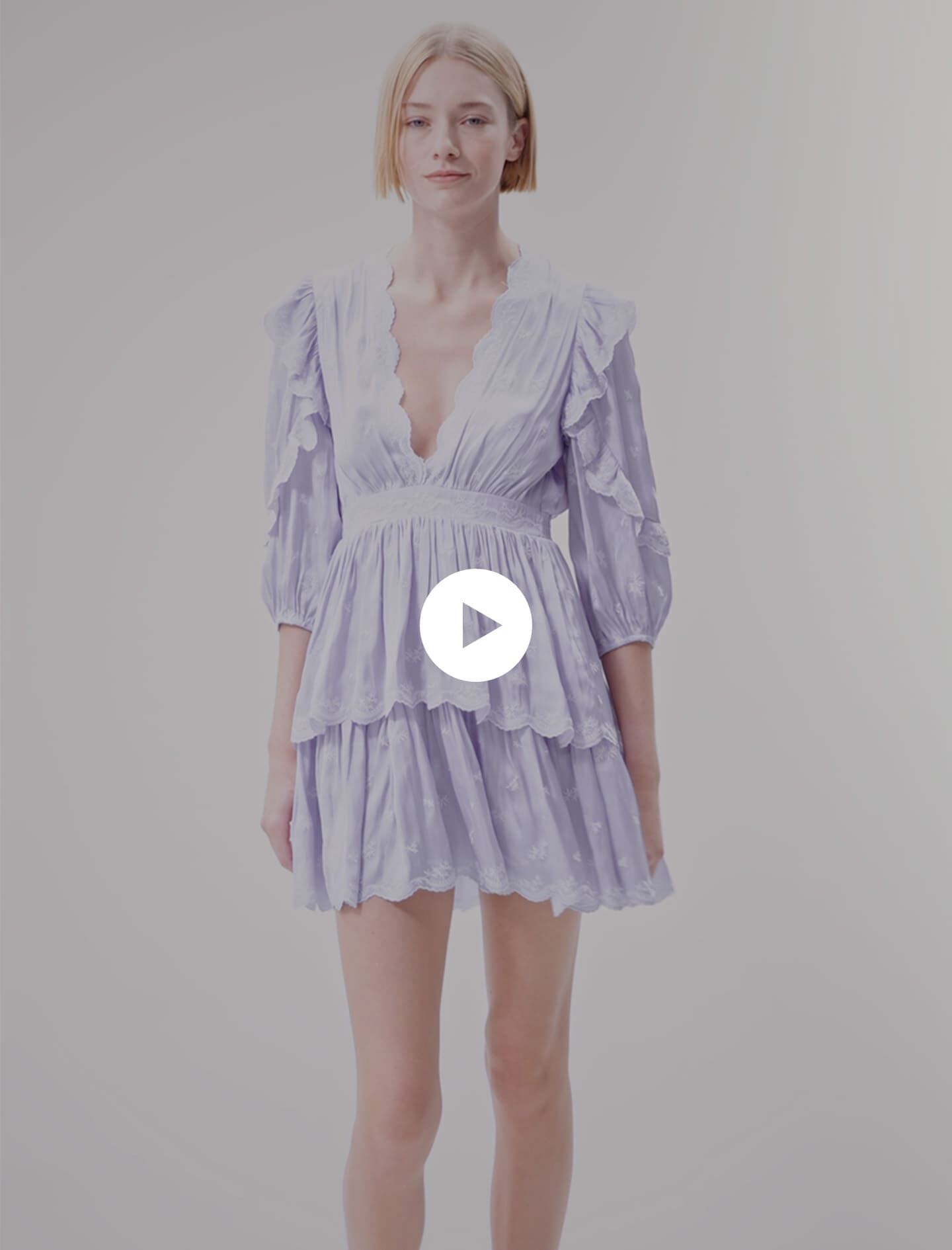 Rochie scurtă din satin și broderie - Parma