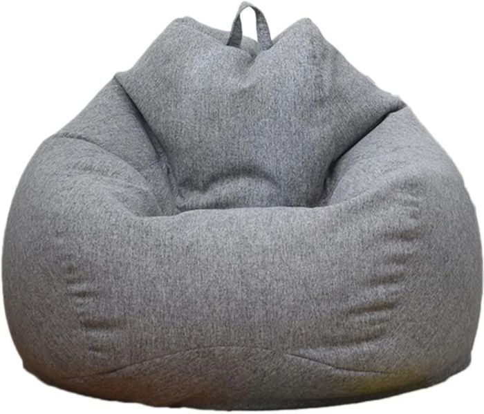 Pouf Poire Adulte 100x120cm sans Remplissage - Housse de Pouf Poire - Enfants Fauteuils Poire pour Salon - Gris Foncé