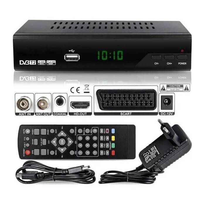 Decodificador DVB-T/T2 TNT - Full HD [1920 x 1080] HDMI MPEG-4 AVC MPEG-2 MP 1080i 1080P Estándar