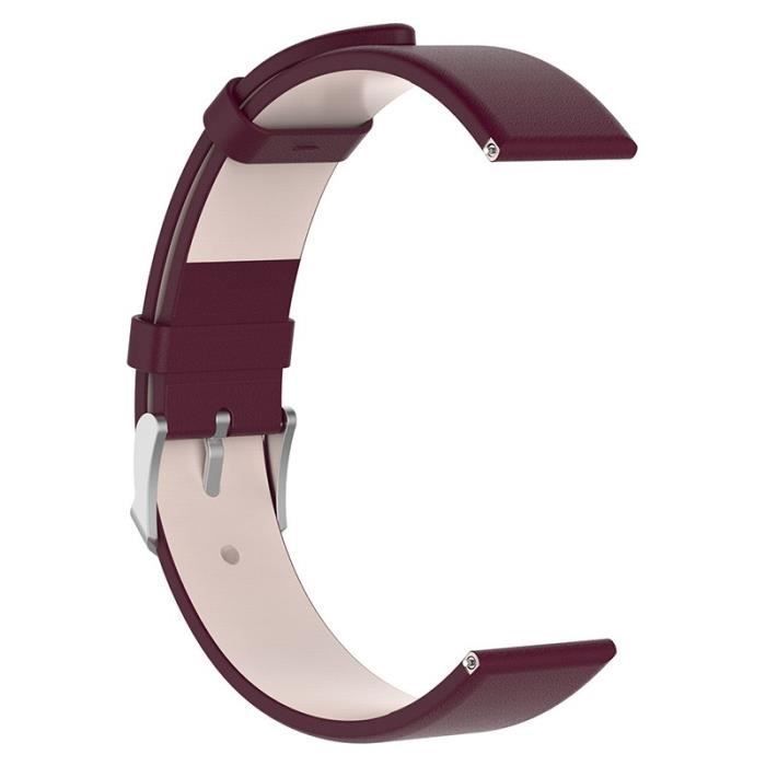 Echt lederen smartwatchbandje 20 mm voor Samsung Galaxy Watch 4 40 mm - Galaxy Watch 4 Classic 42 mm, wijnrood