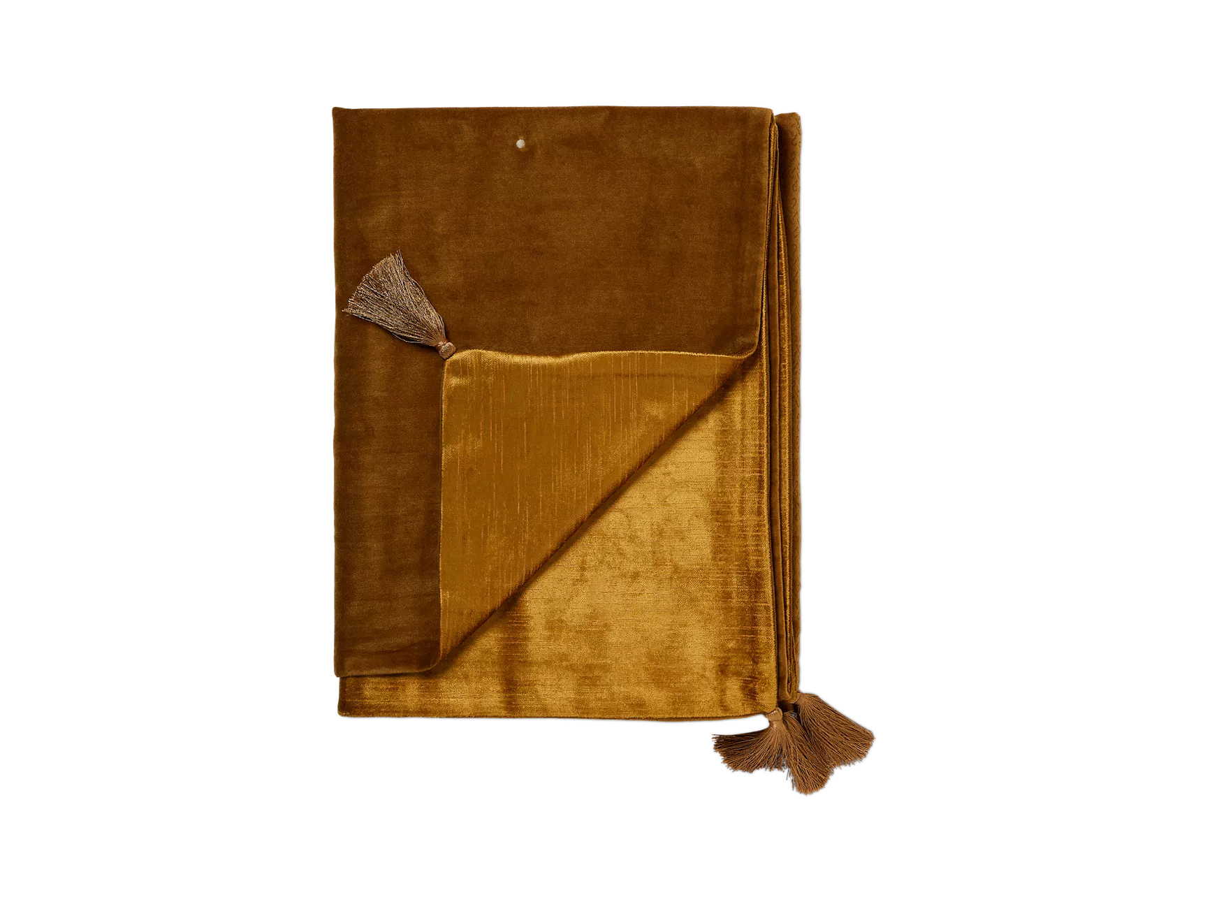 Manta de terciopelo de algodón Vellore 180x140cm color moca dorado