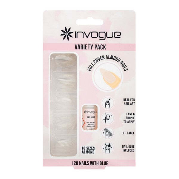 Unghie finte Invogue Full Cover color mandorla - Confezione da 120