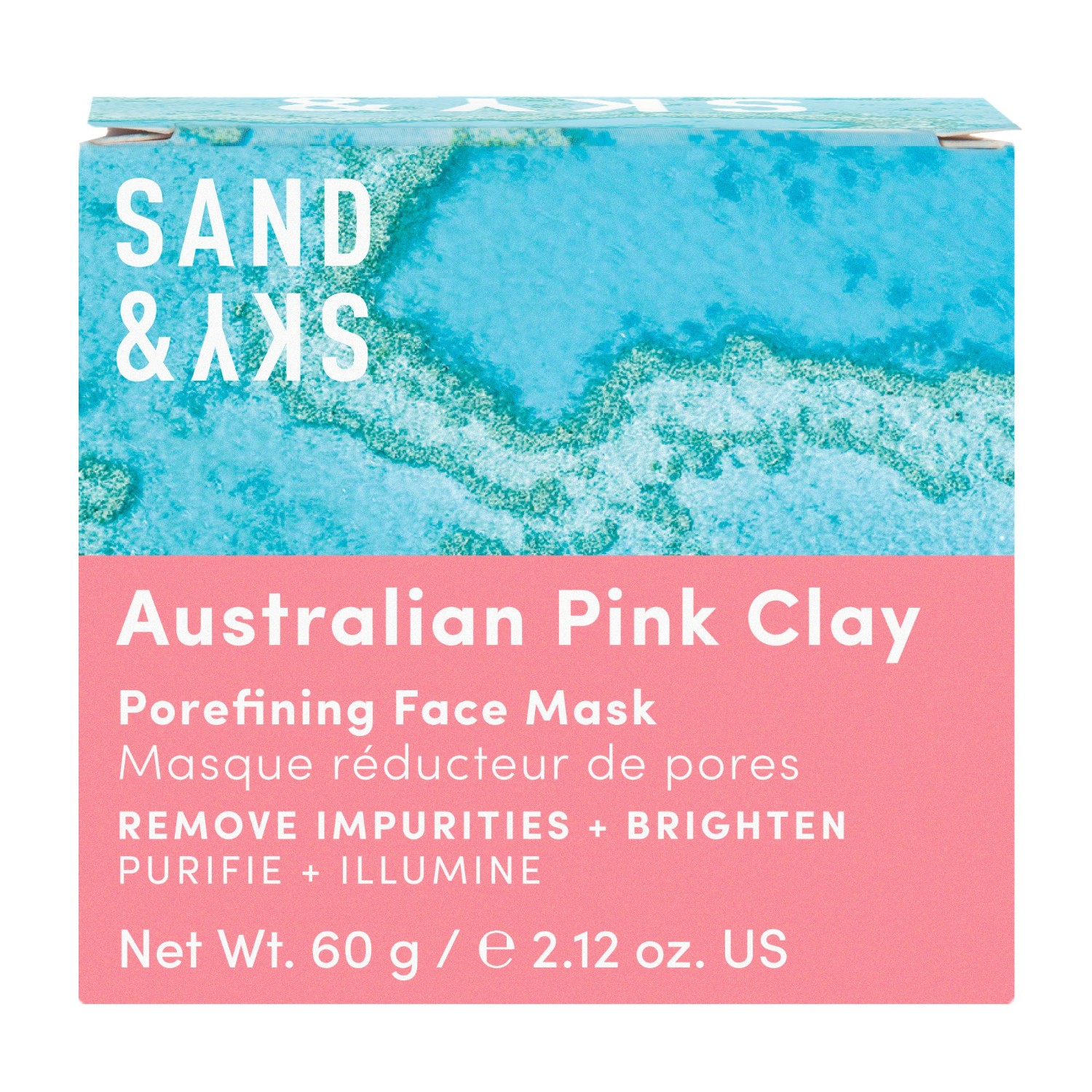 Sand & Sky Tonmaske mit australischem rosa Ton zur Porenverfeinerung – 60 g