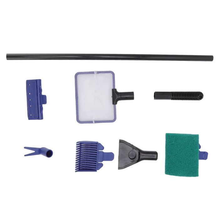 Aquarium Cleaning Tool 5-in-1 Multifunctional Aquarium Cleaning Kit with Support Pole and Handle