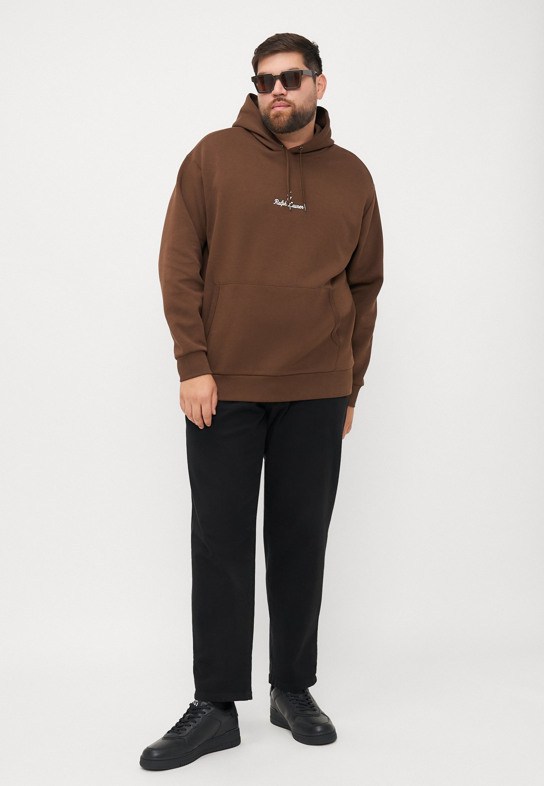 Felpa con doppio cappuccio e logo Polo Ralph Lauren Big & Tall - marrone ramo