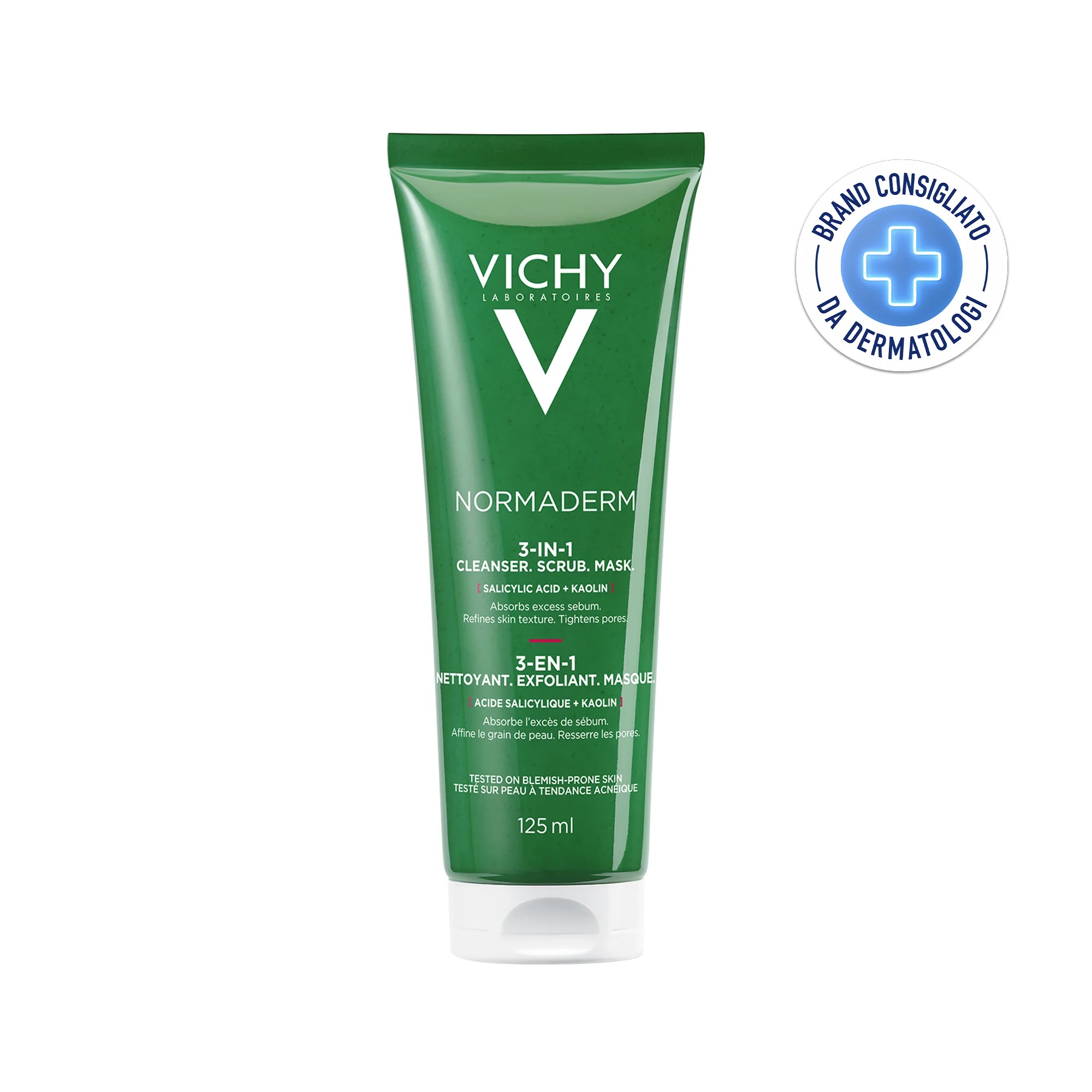 VICHY Vichy Normaderm 3-in-1 exfoliërend en reinigend product 125 ml