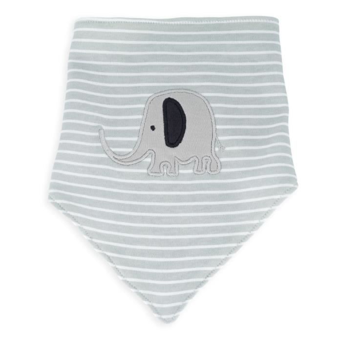3er-Set graue Bandana-Lätzchen für Neugeborene – Unisex – 16 x 30 cm – Baumwolle