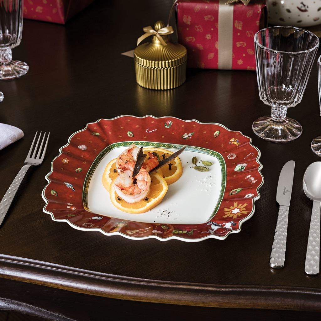 Villeroy & Boch krožnik za večerjo, kvadraten, rdeč, Toy's Delight – 1 kos