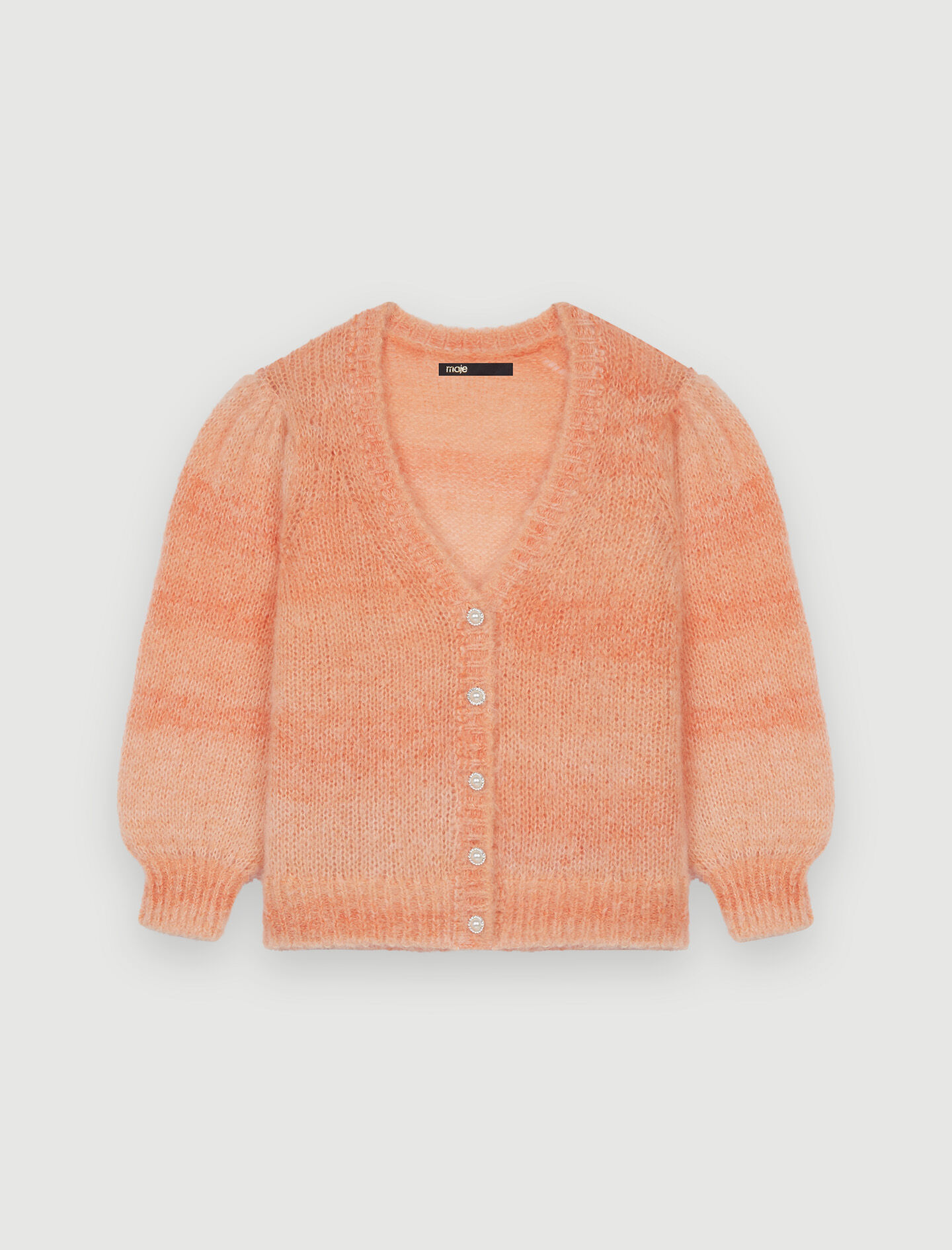 Bedrukt mohair vest - Oranje