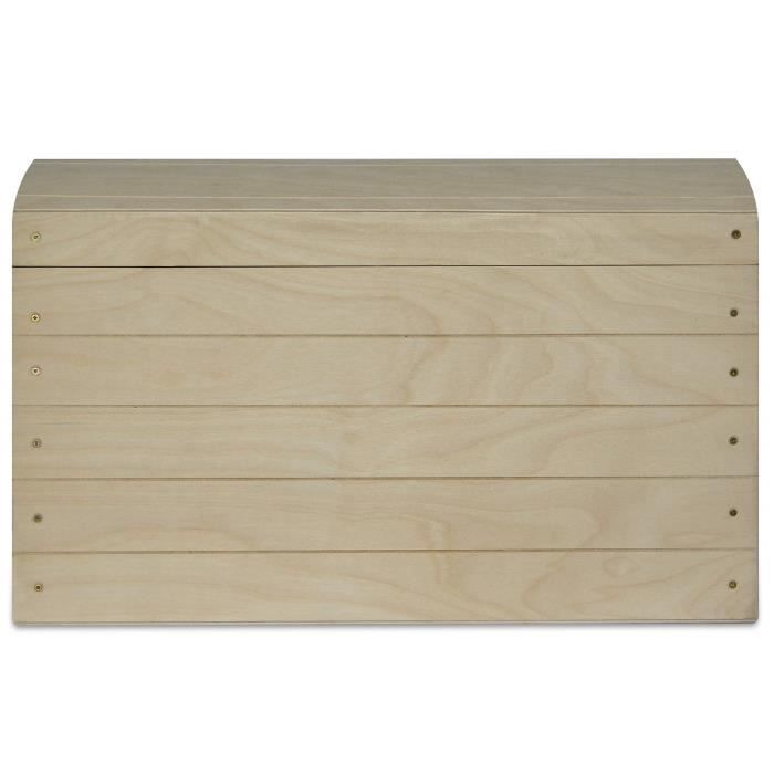 Coffre - Creative Deco - Malle Jouet - Bois - Non Peinte - 56,5 x 33 x 36,5 cm