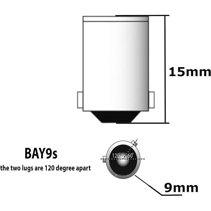 cyclingcolors 2x Glühbirne 12V 21W BAY9S transparent Auto Motorrad Roller