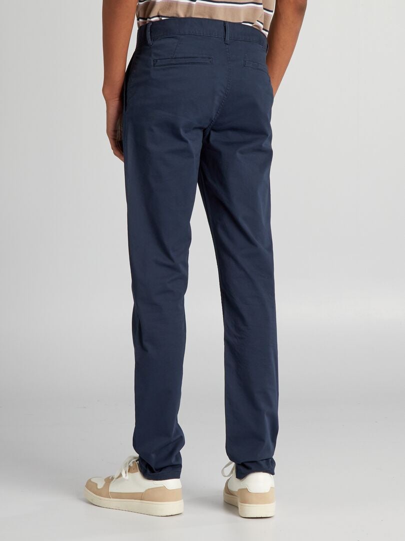 Calça chino slim fit em puro algodão, tamanho L36 + 1 m 90 - azul