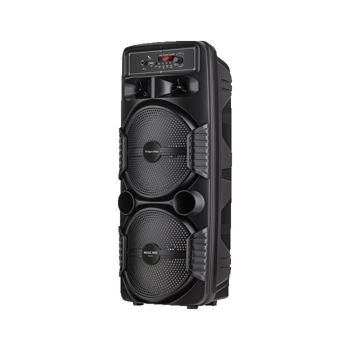 Altavoz portátil Bluetooth Kruger and Matz Music Box Maxi - Karaoke con entrada de micrófono - Radio FM - USB - AUX - Función TWS