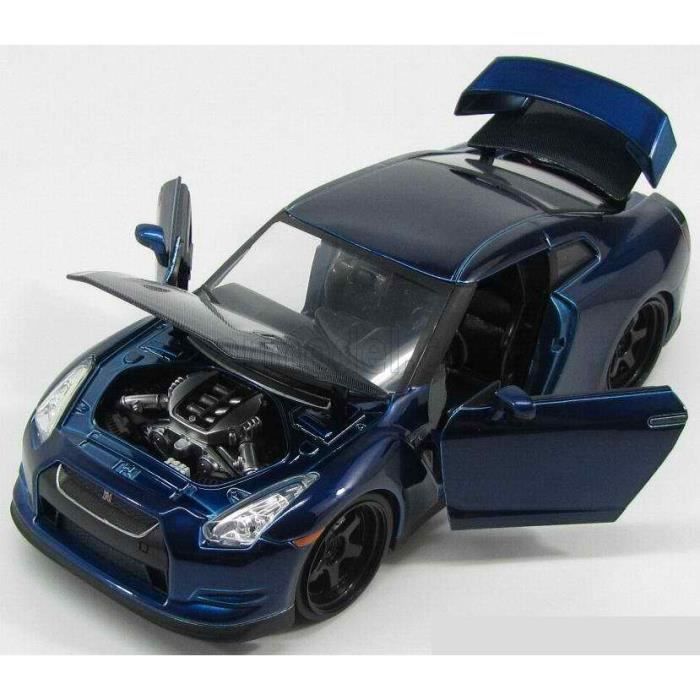 Nissan GT-R R35 Fast and Furious 7 Brian 2009, modellino in scala 1/24 con portiere, cofano e bagagliaio apribili.