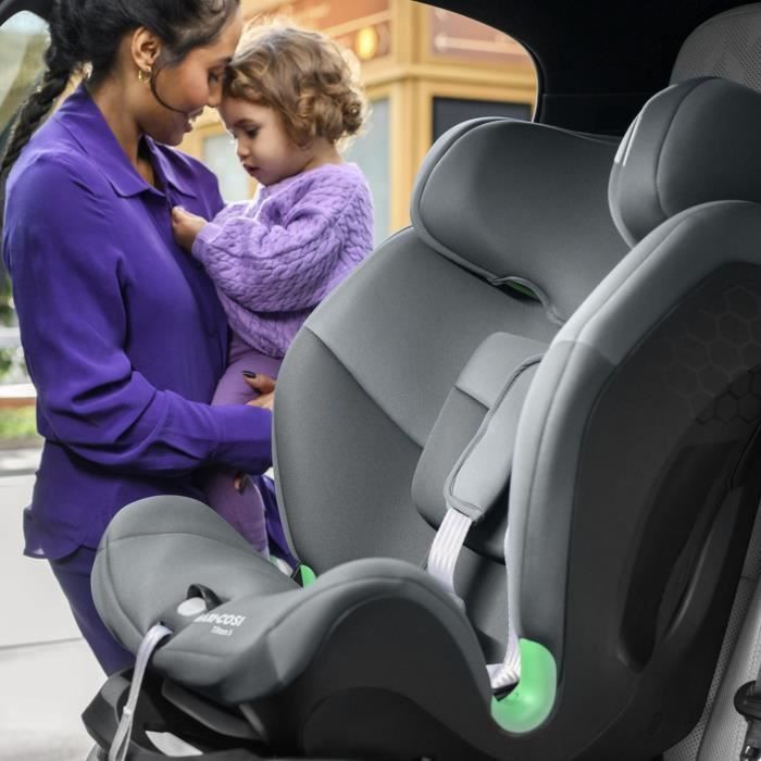 Silla de coche MAXI COSI Titan S i-Size, ISOFIX, de 15 meses a 12 años, 76-150 cm, protección G-CELL, arnés de seguridad de 5 puntos, color negro.