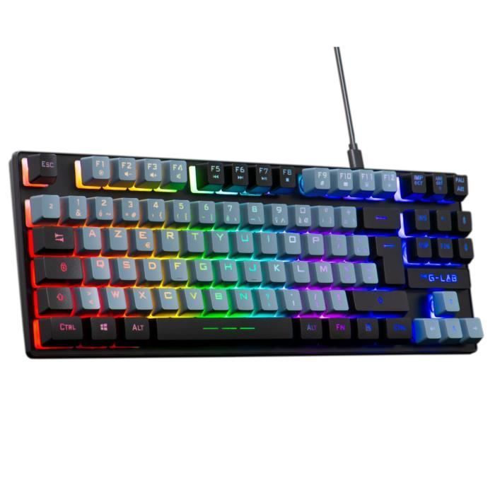 Gamingtoetsenbord - The G-Lab - KEYZ CAESIUM - RGB - Grijs & Zwart - TKL